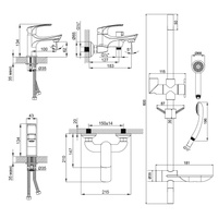 Комплект смесителей Lemark Plus Shape LM1780C "3 в 1""