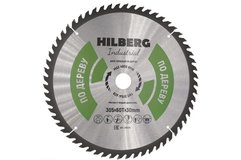 Диск пильный Industrial Дерево (305x30 мм; 60Т) Hilberg HW306