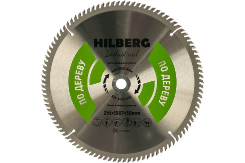 Диск пильный Industrial Дерево (255x30 мм; 100Т) Hilberg HW257