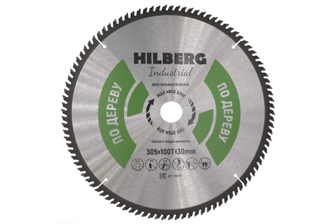 Диск пильный Industrial Дерево (305x30 мм; 100Т) Hilberg HW307