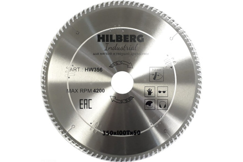 Диск пильный по дереву Industrial (350х50 мм; 100Т) Hilberg HW356
