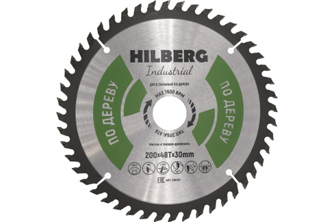 Диск пильный Industrial Дерево (200x30 мм; 48Т) Hilberg HW201