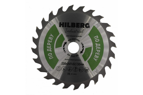 Диск пильный Industrial Дерево (230x32/30 мм; 24Т) Hilberg HW233
