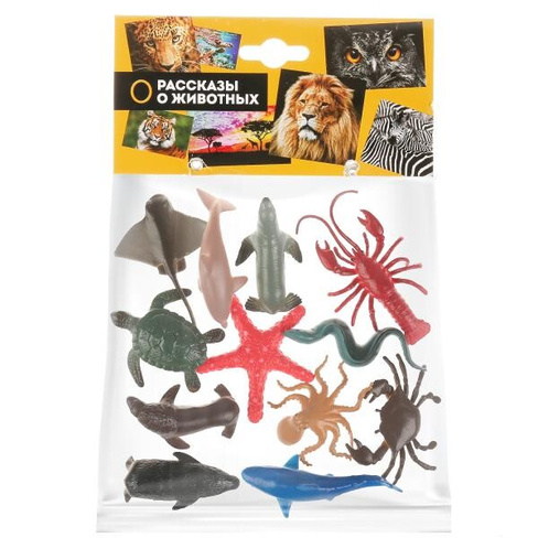 Набор игрушек Играем вместе Морские животный 12 шт 5 см арт.P9608-12