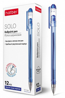 Ручка шариковая Hatber Solo синяя 0,7 мм трехгранный корпус 1 шт