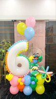 Цифра на подставке из шаров " 6 лет"