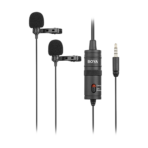 Микрофонный комплект BOYA двойной BY-M1DM, комплектация: микрофон, разъем: mini jack 3.5 mm, черный, 2 шт