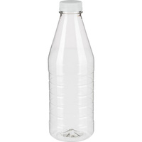 Бутылка с крышкой ПЭТ прозрачная 1 л широкое горло (77 штук в упаковке)