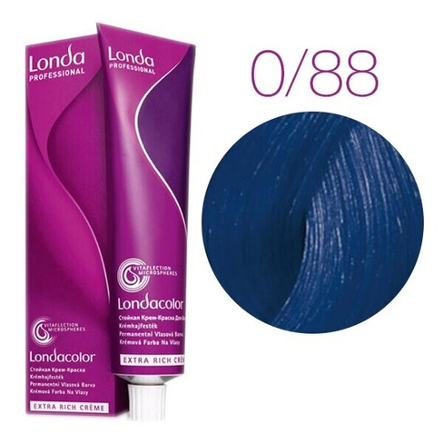 Стойкая крем-краска для волос Londa Color Extra Rich 0/88 (интенсивный синий микстон) 60 мл.