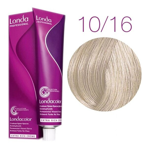 Стойкая крем-краска для волос Londa Color Extra Rich 10/16 (яркий блонд пепельно-фиолетовый) 60 мл.