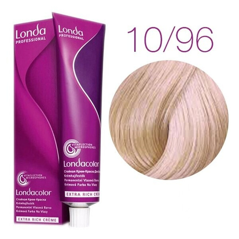 Стойкая крем-краска для волос Londa Color Extra Rich 10/96 (яркий блонд сандрэ-фиолетовый) 60 мл.