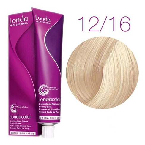 Стойкая крем-краска для волос Londa Color Extra Rich 12/16 (специальный блонд пепельно-фиолетовый) 60 мл.