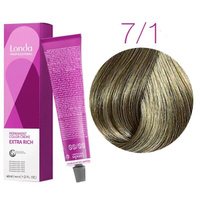 Стойкая крем-краска для волос Londa Color Extra Rich 7/1 (блонд пепельный) 60 мл.