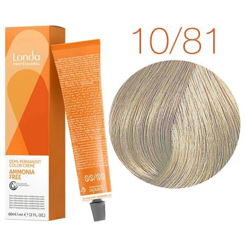 Интенсивное тонирование Londa Color Ammonia Free 10/81 (яркий блонд перламутрово-пепельный) 60 мл.