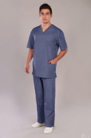 Костюм мужской медицинский Стильб-11 (размер 44-46, цвет синий джинс)