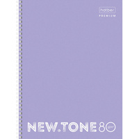 Тетрадь А4 80 л. HATBER Premium гребень, линия, глянцевая ламинация, "NEWtone PASTEL Лаванда", T346549, 80Т4лA2гр_05019