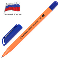 Ручка шариковая Россия "PATRIOT ORANGE TONE", синяя, корпус оранжевый, узел 0,7 мм, линия письма 0,35 мм, BRAUBERG, 1439