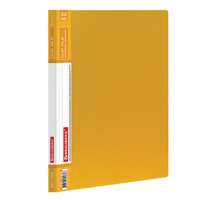 Папка с боковым металлическим прижимом и внутренним карманом BRAUBERG "Contract", желтая, до 100 л., 0,7 мм, бизнес-клас