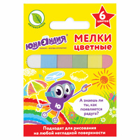 Мел цветной Юнландия "Юнландик И ОКРУЖАЮЩИЙ МИР", набор 6 шт., квадратный, 227447