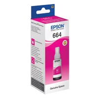 Чернила EPSON 664 (T6643) для СНПЧ Epson L100/L110/L200/L210/L300/L456/L550, пурпурные, оригиналЬНЫЕ, C13T66434A/398