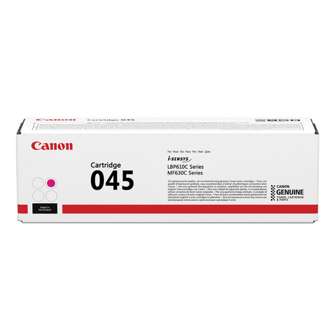 Картридж лазерный CANON (045M) MF635/633/631/LBP 611/613, пурпурный, ресурс 1300 стр., оригинальный, 1240C002