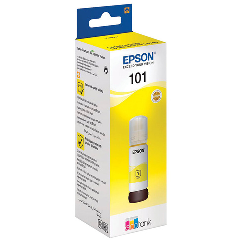 Чернила EPSON 101 (T03V44) для СНПЧ L4150/ L4160/ L6160/ L6170/ L6190, желтые, оригиналЬНЫЕ, C13T03V44A