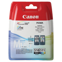 Картридж струйный CANON (PG-510/CL-511) PIXMA MP240/250/260/MX320, оригинальный комплект 2 цвета, 264 страницы, 2970B010