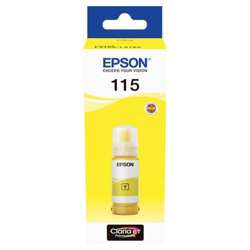 Чернила EPSON 115 (C13T07D44A) для СНПЧ L8160/L8180, желтые, объем 70 мл, оригиналЬНЫЕ