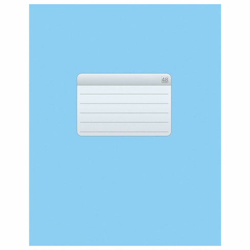 Тетрадь А5, 48 л., HATBER-ECO скоба, офсет №2 Эконом, клетка, обложка мелованная бумага, "Голубая", 48Т5D1, 48Т5D1_27730