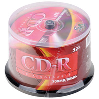 Диски CD-R VS 700 Mb 52x Cake Box (упаковка на шпиле), комплект 50 шт., VSCDRCB5001