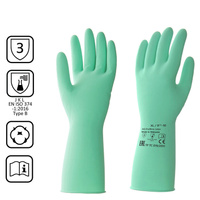 Перчатки латексные КЩС, сверхпрочные, плотные, хлопковое напыление, размер 9,5-10 XL, очень большой, зеленые, HQ Profili