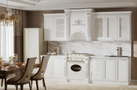 Кухня Венеция 3000 Белый/Серебро матовый Арида мебель