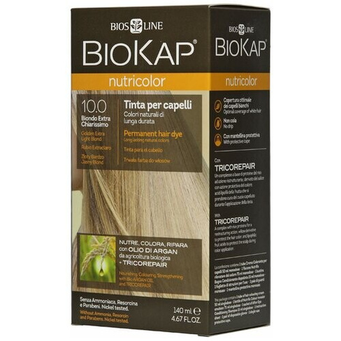 BioKap Nutricolor крем-краска для волос, 10.0 золотистый очень светлый блондин, 140 мл