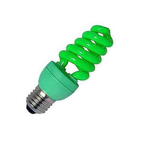 Лампа энергосберегающая 15W R45 E27, цвет свечения зеленый