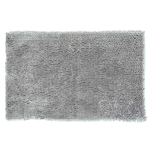 Коврик, 50х80 см, противоскользящий, полиэстер, серый, Fluff