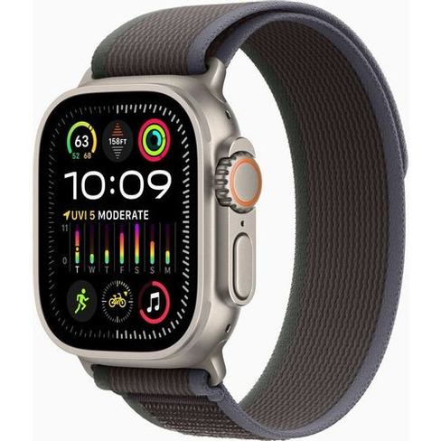 Смарт-часы Apple Watch Ultra 2 A2986, 49мм, синий/черный/титан [mrf53lw/a]