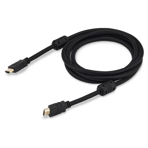 Кабель HDMI - HDMI ver 1.4 5м Buro HDMI-V1.4-5MC ферритовые кольца позолоченные контакты, черный
