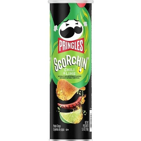 Чипсы Pringles Scorchin Extra Hot Chili Lime (острый Чили и Лайм) 158 гр.