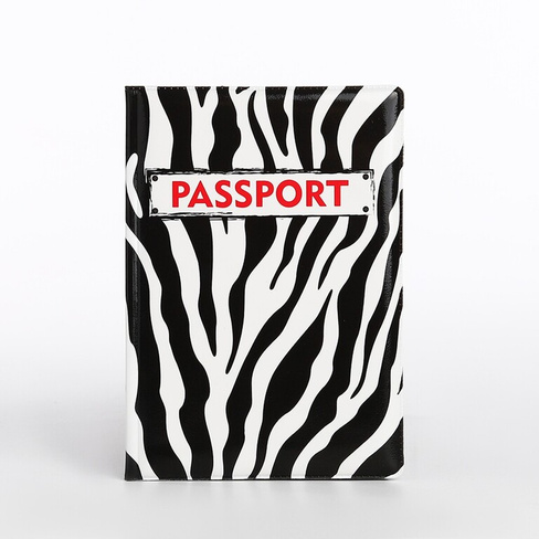 Обложка для паспорта, цвет черный/белый No brand