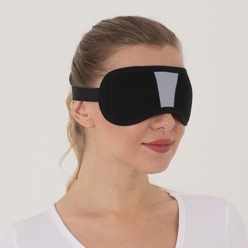 Бандаж на глаза с аппликаторами биомагнитными медицинскими "Крейт" А-100 №2, черно-серый