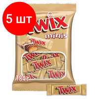 Комплект 5 шт, Шоколадные батончики TWIX "Minis", 184 г, 2263 Twix