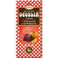 Шоколад тёмный Особый с апельсином и грейпфрутом 90г/КФ Крупской Славянка
