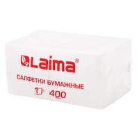 Салфетки бумажные 400 шт. 24х24 см Big Pack белые 100% целлюлоза LAIMA 114724