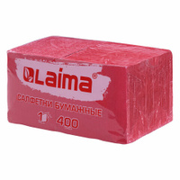 Салфетки бумажные 400 шт. 24х24 см Big Pack красные 100% целлюлоза LAIMA 114727