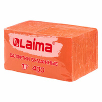 Салфетки бумажные 400 шт. 24х24 см Big Pack оранжевые 100% целлюлоза LAIMA 114729